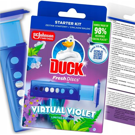 Discos Duck Fresh Virtual Violet - Disco de gel para inodoro 36 ml + aplicador (1/5)