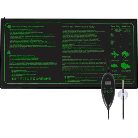 2 pièces Tapis Chauffant Adjustable avec Contrôleur de Thermostat Serres Chauffantes Hydroponique Imperméable (1/5)