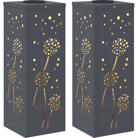 Lumière de chemin LED solaire 2 pcs Anthracite vidaXL