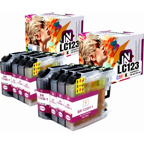 Encre Inkdigo LC123 compatible avec les imprimantes Brother DCP-J132W, MFC-J245 et DCP-J4110DW. Certifiée TÜV. (1/5)