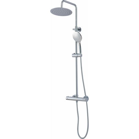 VALAZ Barra de ducha termostática redonda cromo Serie Ebro - 25cm (1/2)