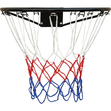 Panier de basket mural avec cercle remplaçable 45 cm, revêtement résistante aux intempéries, noir (1/5)