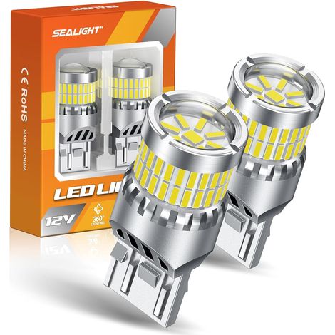 W21W LED Bulb T20 7440 7443 for Daytime Running Lights, Backup Lights and Car Stop Lights, 6500K White 2pcs (1/5)