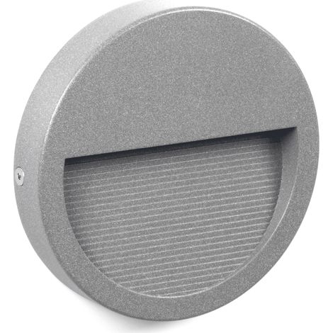 Aplique exterior asimétrico SLIM redondo LED SMD 4 W 136 lm 4000 K CRI90 IP65 42°/85° Gris (1/3)