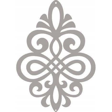 Ciondolo decorativo traforato Z1 di colore grigio chiaro.