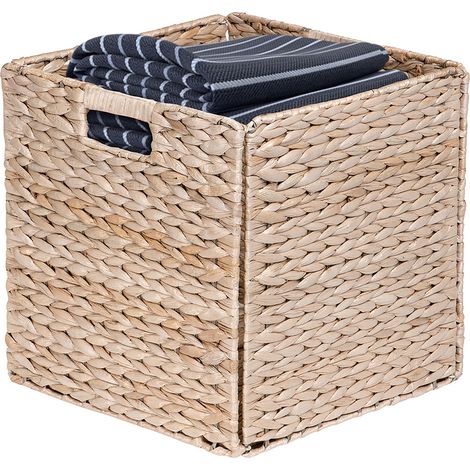 Panier de rangement intissé pliable - Jacinthe d'eau - 2 poignées - 31 x 31 x 31 cm - BOX & BEYOND (1/4)
