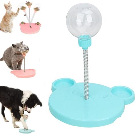 Juguetes para mascotas, Golosinas para perros Shake, Golosinas para perros Twister, Pelotas de golosinas con resorte, Pelotas de golosinas, azul (1/5)