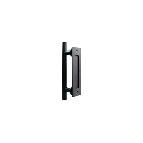 Stainless steel sliding door handle, sliding barn door handle - Single round handle - Black (1/4)