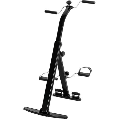 Vélo de rééducation pliable pour les jambes et les bras, écran LCD et guidon réglable en hauteur, noir (1/5)