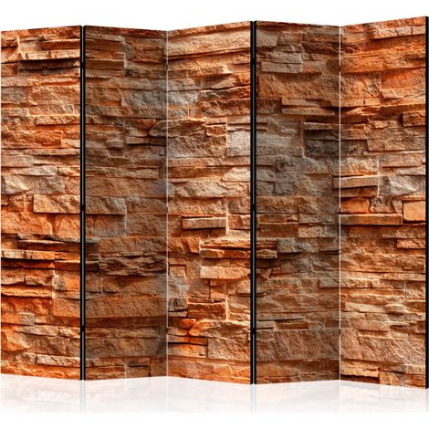Paravent 5 Volets "Orange Stone" 172x225cm (1/2)