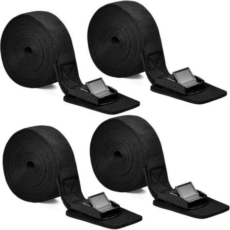 4 Pcs Sangle D'arrimage Sangle de Fixation avec Boucle Réglable Sangle de Tension avec Serrure à Pince, Sangle de Serrage Sangle de Fixation Sangle Cliquet pour Transport Vélo Moto Bagage, 25mmx3m (B)