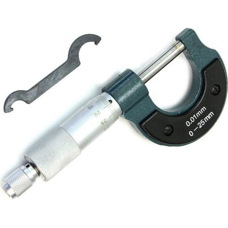CALIBRO MICROMETRO CENTESIMALE SPESSIMETRO MISURATORE PRECISIONE 0-25mm 0.01 mm