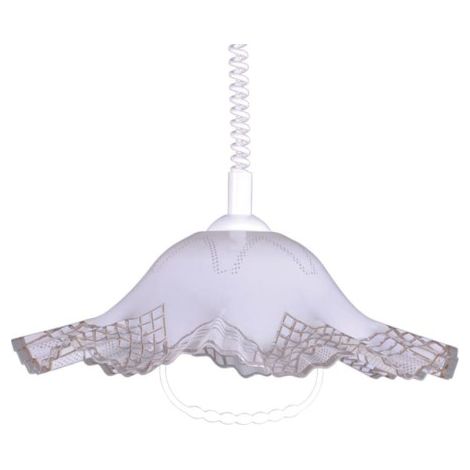 Suspension chapeau blanc/marron Ø44 E27 Kaja K-3261