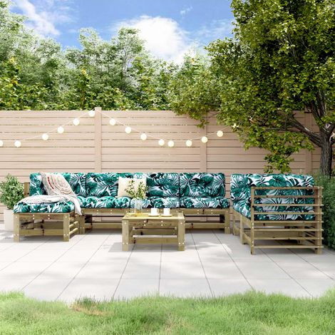 8-tlg. Garten-Lounge-Set Kiefernholz Imprägniert (1/5)
