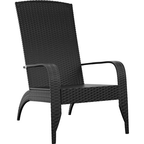 vidaXL Gartenstuhl Adirondack Schwarz Geflochtene Harz