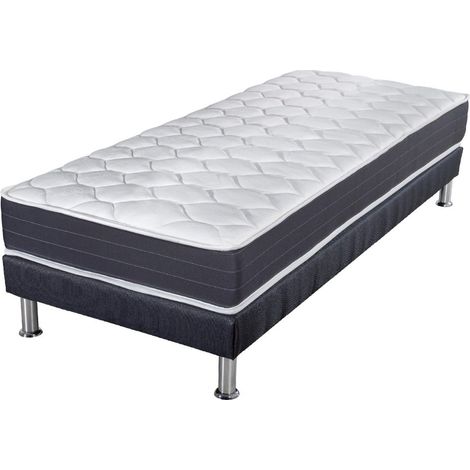 Matelas ressort + Sommier SR9 Deco 90x190 Record - H. 20 cm - Soutien ferme (1/5)