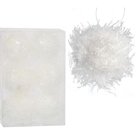 Set di 6 palline di polistirolo bianche a forma di palla di neve, 6 cm (1/3)