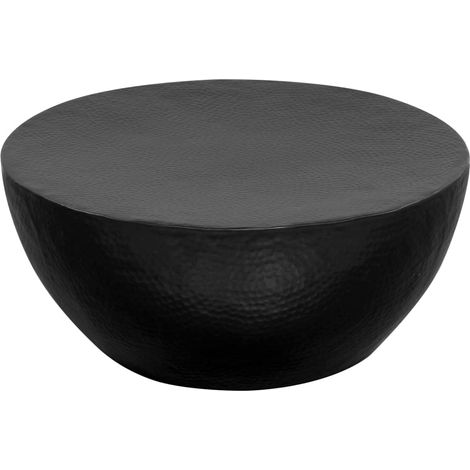 Table basse Table de salon Table de café Aluminium martelé 70x30 cm Noir (1/5)