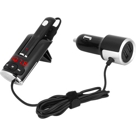 Transmetteur FM Bluetooth Voiture Adaptateur Radio Lecteur Mp3 Mains Libres Chargeur Double USB (1/5)