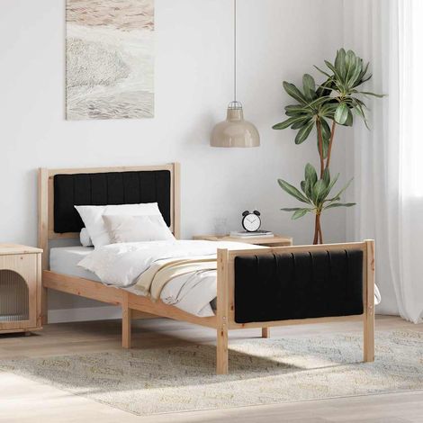 Estructura de cama con cabecera Marrón y negro 80 x 200 cm