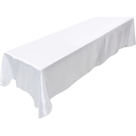 Rechteckige Tischdecke, 140 x 180 cm, fleckenabweisende Tischdecke, Dekoration für Bankette, Hochzeiten und Partys (Weiß)