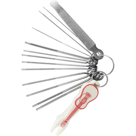 Kit d'outils d'entretien et de réparation pour guitare électro-acoustique : limes pour sillet de guitare de 13 tailles avec extracteur de chevilles de chevalet (1/5)