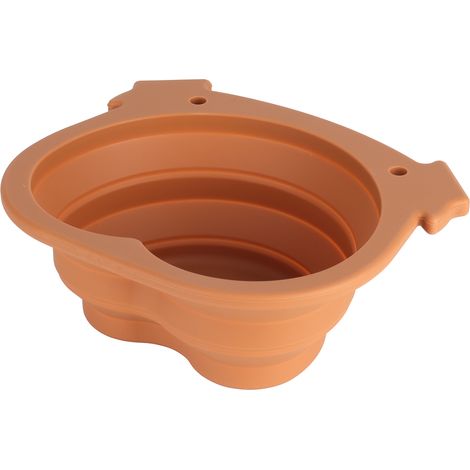 600 ml Faltbarer Hundenapf, braun, robust, multifunktional, faltbar, tragbar, ideal zum Wandern und Campen (1/5)