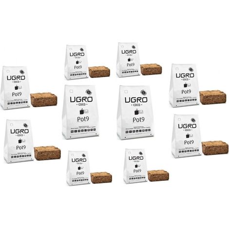 Lot de 10 pots UGRO coco 9 litres