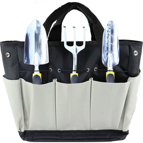 Gartengerätetasche, 8-Taschen-Gartentasche, Aufbewahrungstasche aus Canvas für Gartengeräte, Organizer-Tasche mit großem Fassungsvermögen zur Aufbewahrung von Gartengerätesets für den Innen- und Außen (1/3)