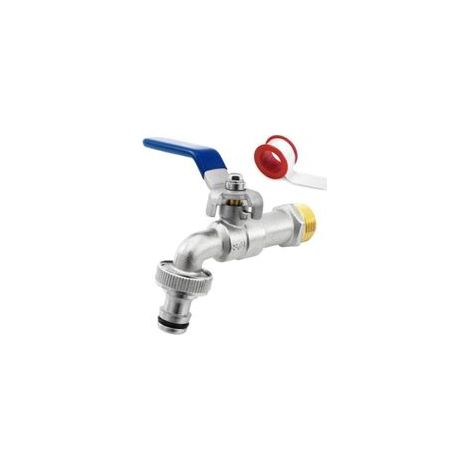 Robinet en laiton de haute qualité de 3/4 de pouce, résistant à la rouille et au gel, convenant aux jardins, aux machines à laver et aux seaux de récupération d'eau de pluie. (1/5)