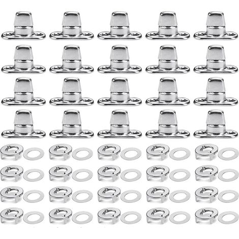 Un Ensemble de 20 pièces, raccords en métal, avec verrouillage de type twist-lock de la lame, de l'argent (1/4)