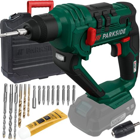 Trapano a percussione a batteria Parkside 20V SDS con custodia (1/5)