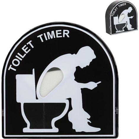 5-Minuten-Toiletten-Sanduhr, kreative Dekoration, ideal für Büro und Badezimmer, lustiges Vatertagsgeschenk für Männer (schwarz)