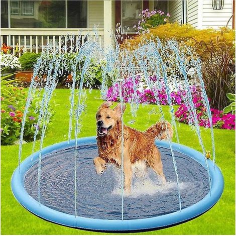 Grande piscine pour chien avec tapis antidérapant, jouet de jardin portable et résistant - 150 cm de diamètre, 0,43 mm d'épaisseur (1/5)