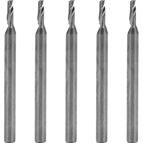Fraise Hélicoïdale 3,175x2x6mm Carbure Monobrin, 5 Pièces pour Défonceuse CNC Gravure Bois Métal (1/5)