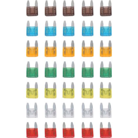 Lot de 35 Fusibles Mini Lame Mélange 5 7.5 10 15 20 25 30 Amp pour Automobile (1/4)