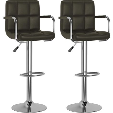 Maison Exclusive - Barhocker 2 Stk. Braun Kunstleder (1/5)