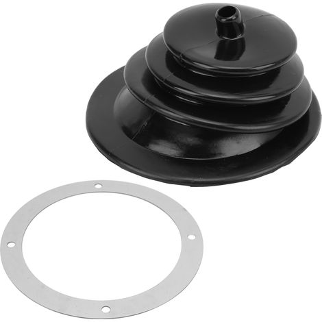 Manchette de levier de vitesse et frein à main, kit plaque de protection anti-poussière, caoutchouc noir rond, 13,3 cm, universel (1/5)