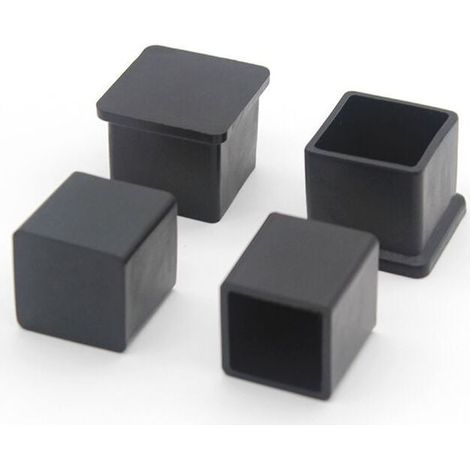 Lot de 10 embouts de pieds de chaise carrés en caoutchouc antidérapant – 20 x 20 mm – Pour sols durs – Réduction du bruit et protection des meubles (1/5)