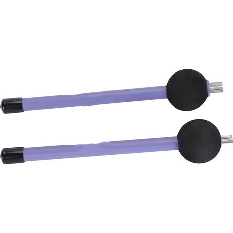 Lot de 2 balais de batterie rétractables en acier à haute teneur en carbone pour instruments de percussion (violet). (1/5)