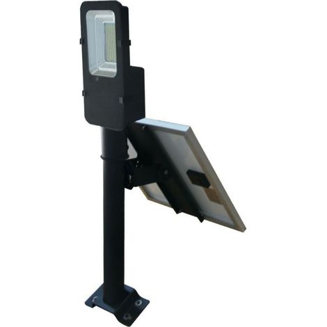 Farola LED SMD V-TAC de 50 W con panel solar y control remoto, color negro y blanco natural, IP65 (1/5)