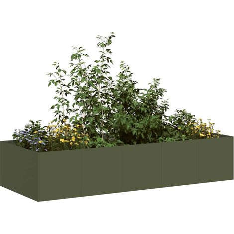 Pflanzgefäß Olivgrün 200x80x40 cm Stahl