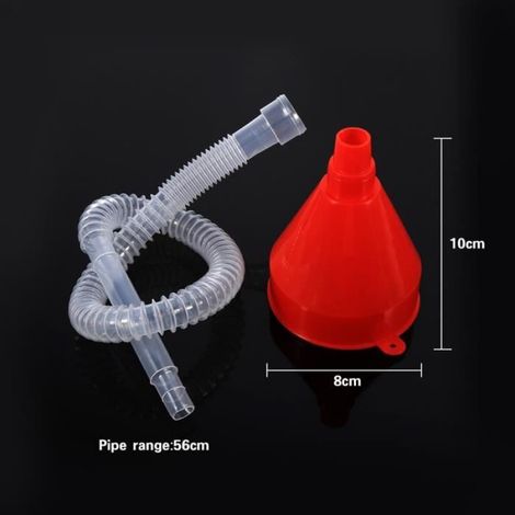Entonnoir de remplissage universel en plastique pour véhicule, avec bec de tuyau souple, adapté à huile, essence et diesel (1/4)