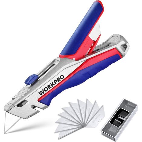 WORKPRO Universalmesser Sicherheitsmesser Cutter mit 15 SK5 Ersatzklingen (1/5)
