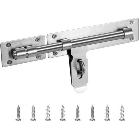 Cerradura exterior de acero inoxidable de 221 mm, cerrojo con candado, pestillo para puerta corredera con tornillos para almacén, garaje, granero, puerta, patio. (1/5)