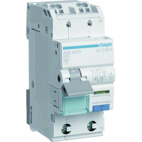 Hager FI/LS-Schalter 1P+N 6kA B-25A 30mA ADS925D (1/5)