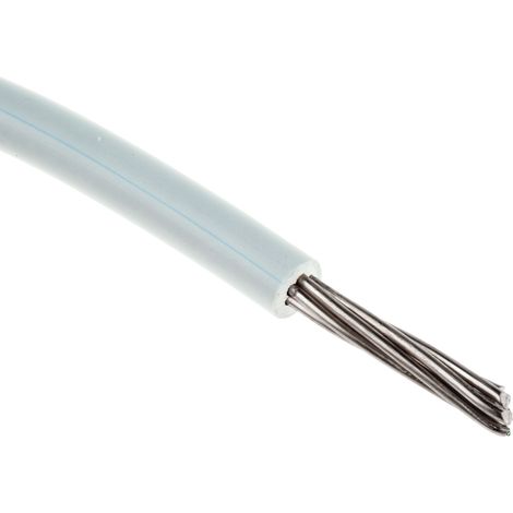 Fils de connexion RS PRO UL3266, 11 0,2 mm² 24 AWG, 300 V, XLPE Blanc, 100m ( Prix pour Bobine de 100 Mètres )