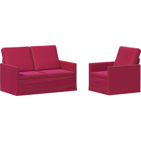 Sofa Set 2 pcs Wine Red Velvet vidaXL (1/5)