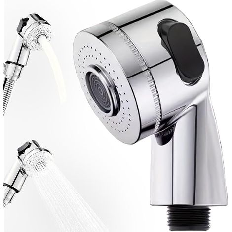 Remplacement Pommeau Douche Main Salon Bassin Coiffure, Accessoire Adaptateur Pomme Douche Bol Chaise Lit Shampoing à 2 Modes, Spray Sparyer Chaise Pédicure Acier Inoxydable,Bouton Commutation Latéral (1/5)
