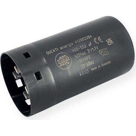 Condensateur de démarrage 460-552µF à cosses faston 6.3, fond plat - Ø45,5x84mm - DUCATI (1/3)